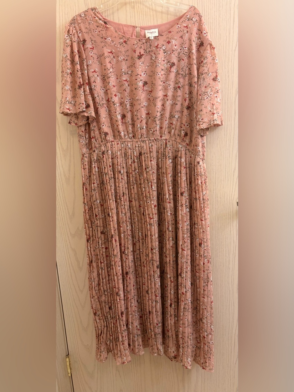 Hayden Soft Rose Floral Pleated Dress